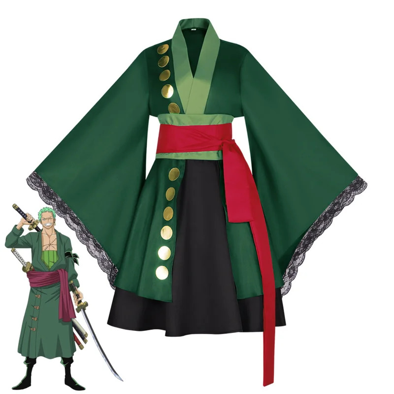 Anime Zoro Cosplay Female - 애니메이션 Roronoa Zoro 코스프레 의상 Wano