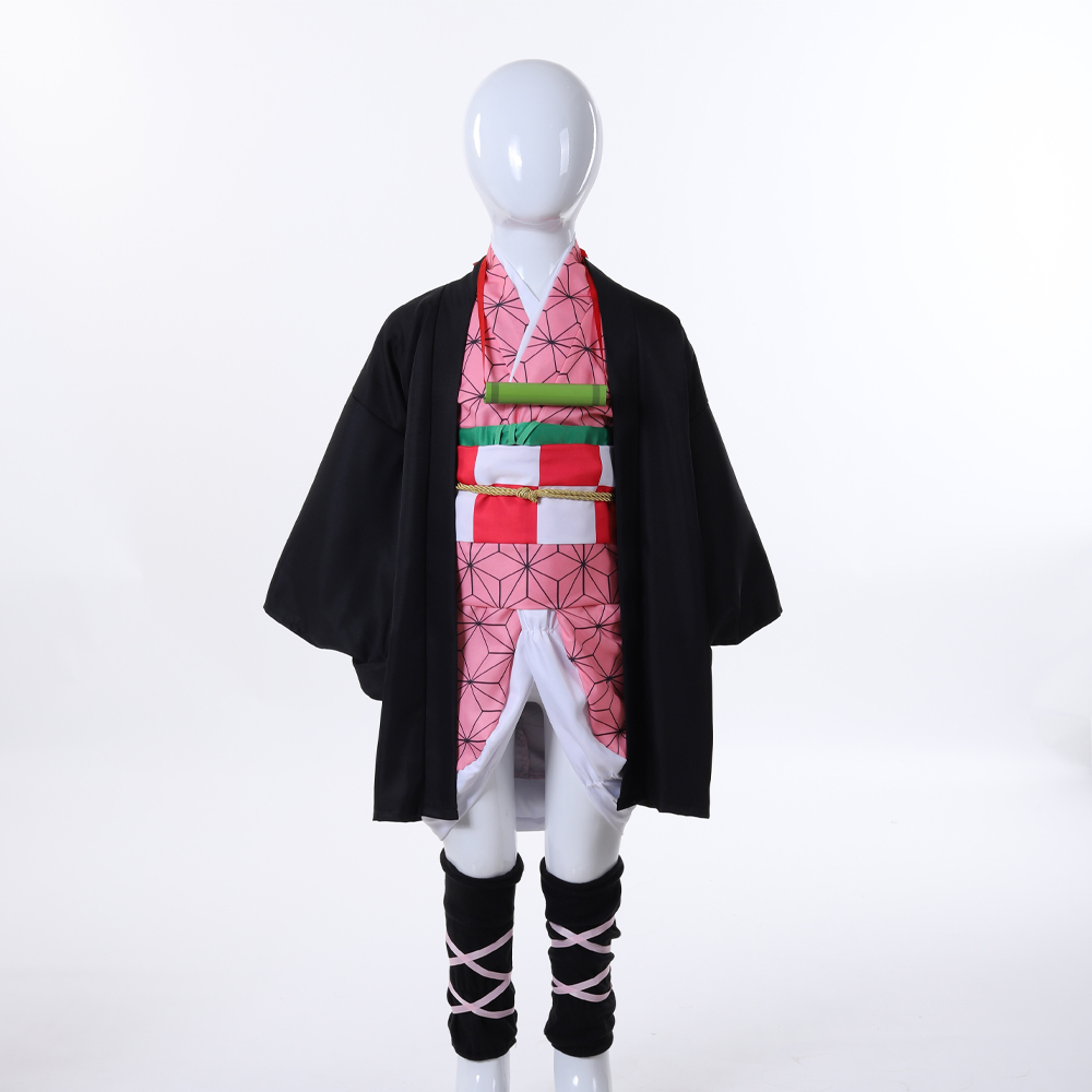 완전한 네즈코 카마도 코스프레 세트 일본식 기모노 핑크 - Convention Cosplay Anime 리뷰 및 가격