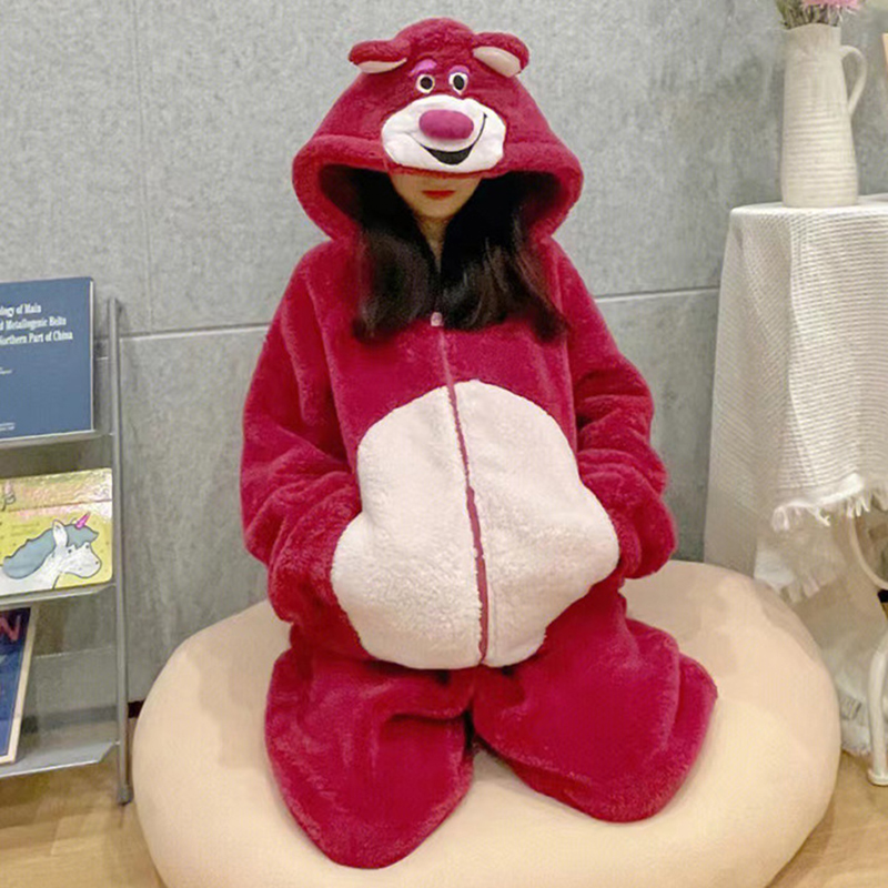 여성 Onesie 동물 잠옷 겨울 두꺼운 따뜻한 플란넬 - Anime Cosplay Thick 리뷰 및 가격