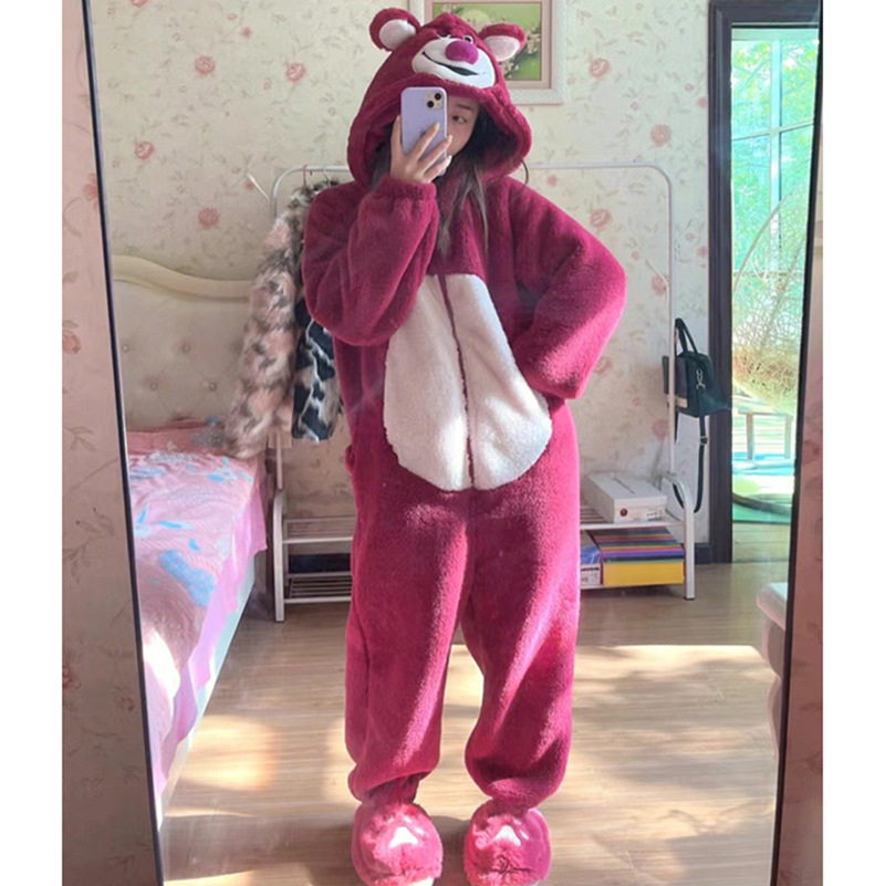 여성 Onesie 동물 잠옷 겨울 두꺼운 따뜻한 플란넬 - Anime Cosplay Thick 리뷰 및 가격